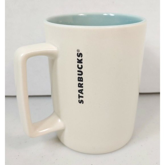 Starbucks: Geometric/Mosaic Polar Bear - 12oz. Coffee/Tea Mug - Cream/Blue - Picture 2 of 7